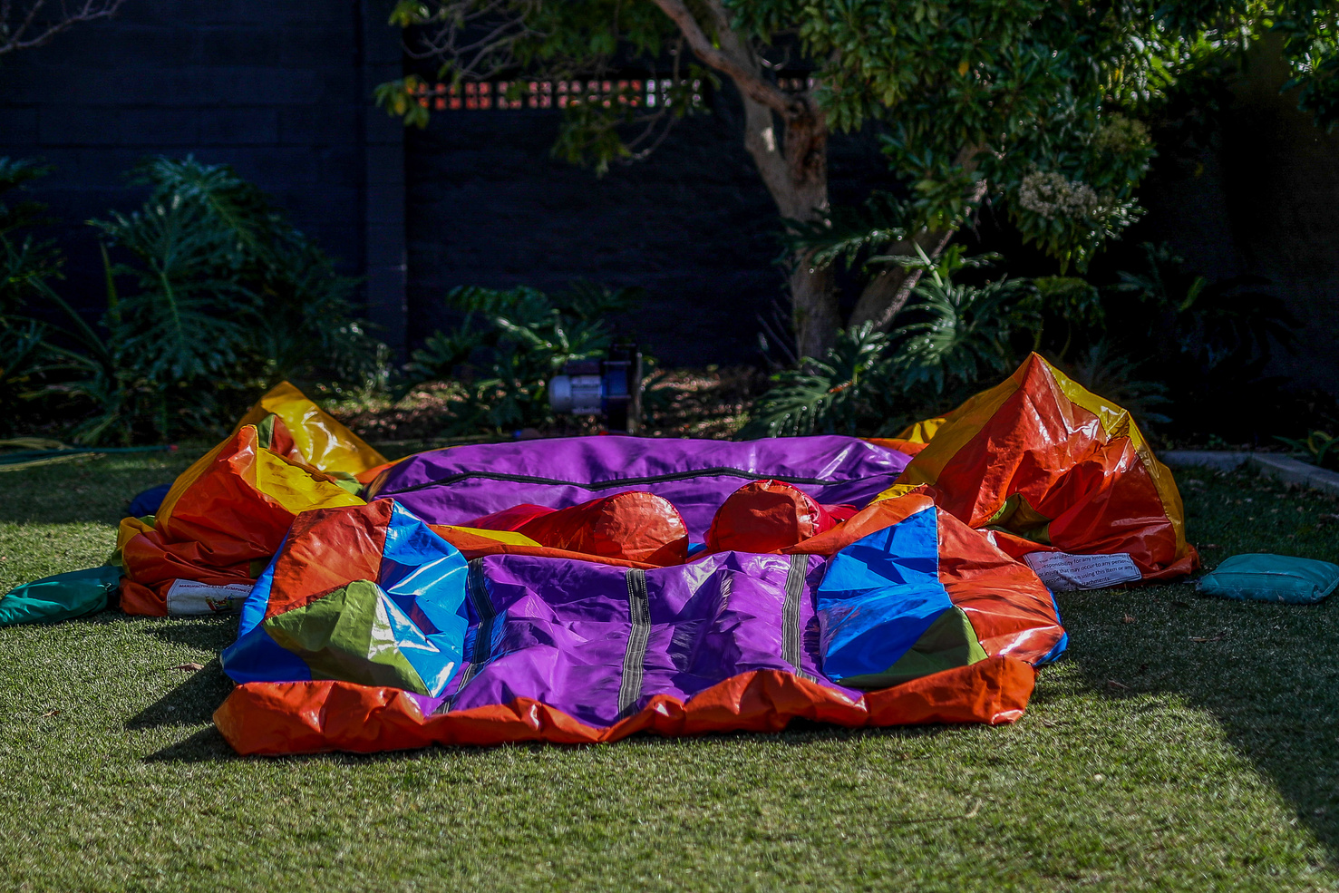 A deflated jumping castle.